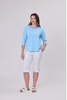 MEMPHIS RIB SPLICE TEE - sky blue